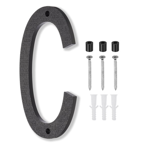 Uxcell Black House Number, House Address Numbers Sign Large Floating Letter C