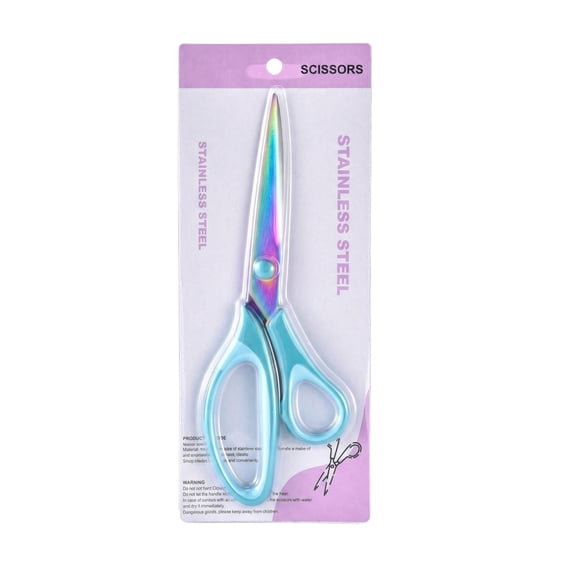 8.5 Inch Office Stationery Scissors, Home Craft Diy Scissors With Titanium Coating, Sewing Scissors For Office & Diy Crafts (1Pc) - Blue