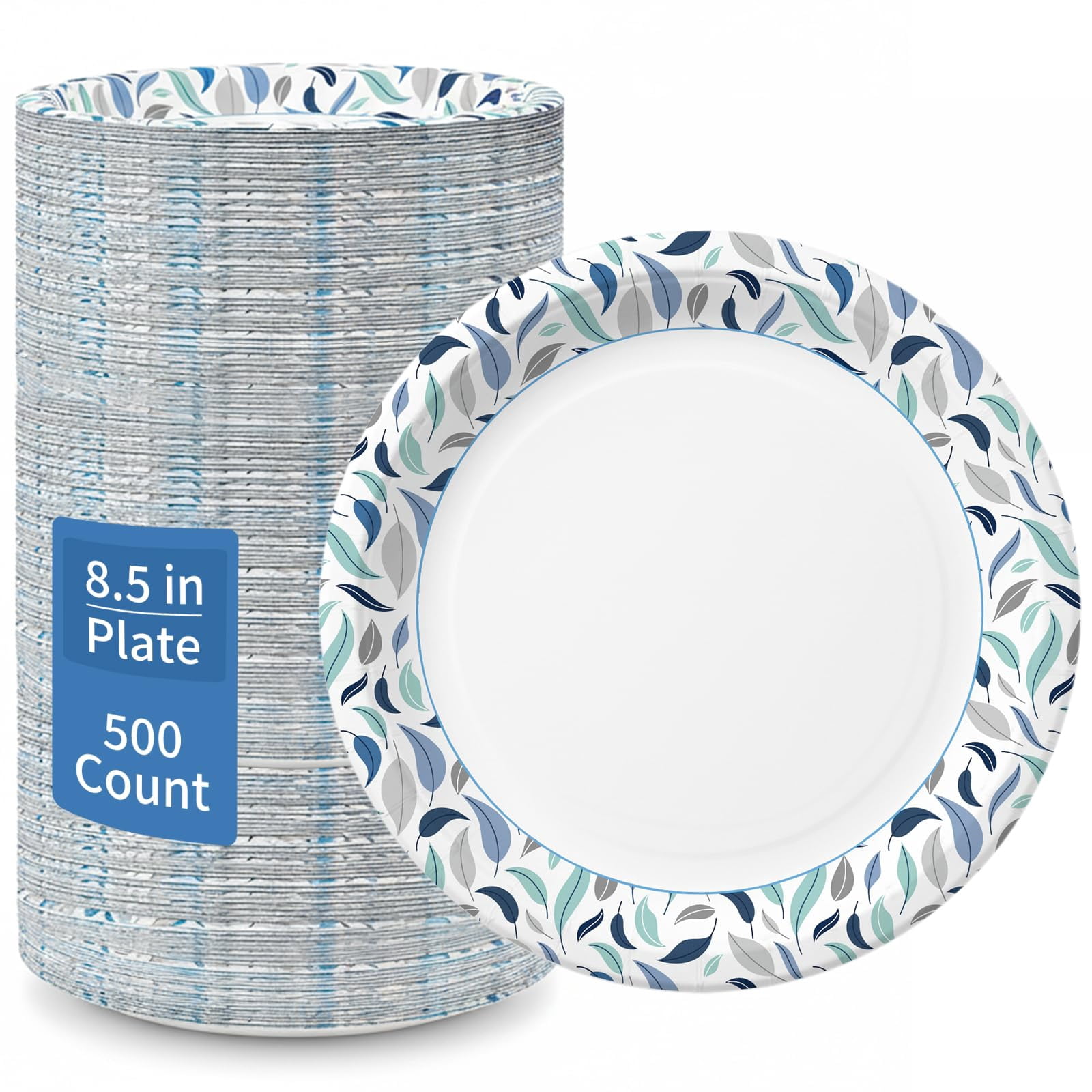 8.5 in-500 count Paper Plates for Everyday Meals Lunch and Family Use