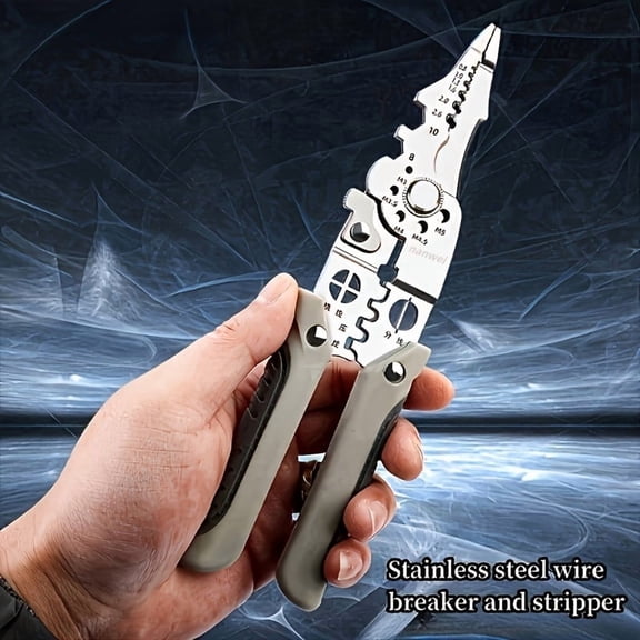 8.5 Inch Stainless Steel Multi-Function Electrician Pliers, Fathers Day Gift for Men