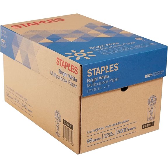 8.5-Inch x 11-Inch Multipurpose Paper 22 lbs 98 Brightness 500/RM 10 RM/CT