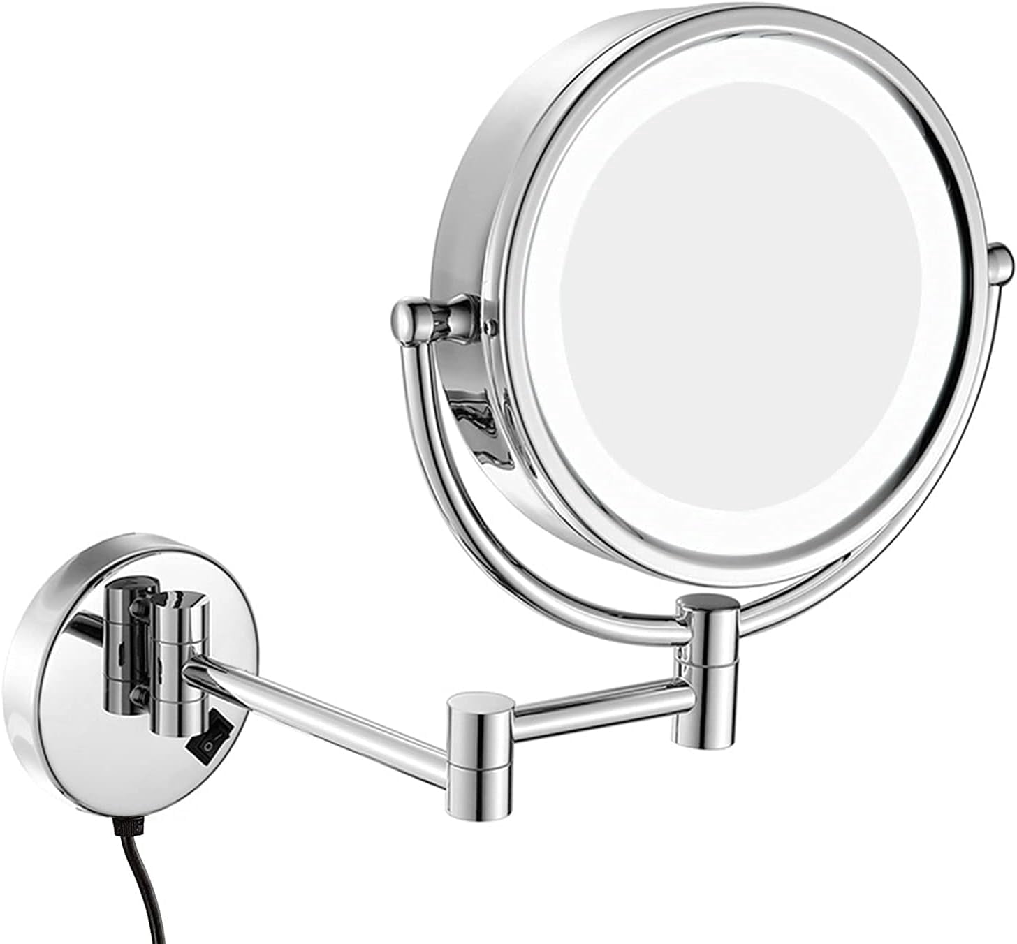 8.5" LED Lighted Wall Mounted Makeup Mirror Double Sided Magnifying ...