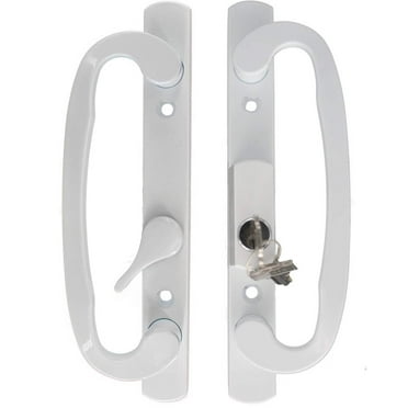8.5" Legacy Sliding Patio Glass Door OffSet Handle Set with Keys - Sash Controls 2265 Keyed Lock - Mortise Type, Fits 3-15/16" Screw Hole Spacing + 1-1/4" to 2-1/4" Door Thickness