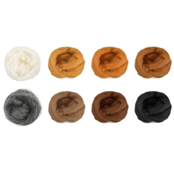8.5 Oz Needle Felting Wool 9 Colors Fibre Wool Yarn Needle Felting Hand for Wool Felting Yarn Supplies ,10g/pack