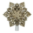 thumbnail image 1 of 8.5" Pre-Lit Brown Battery Operated Snowflake Christmas Tree Topper - Clear Lights, 1 of 2