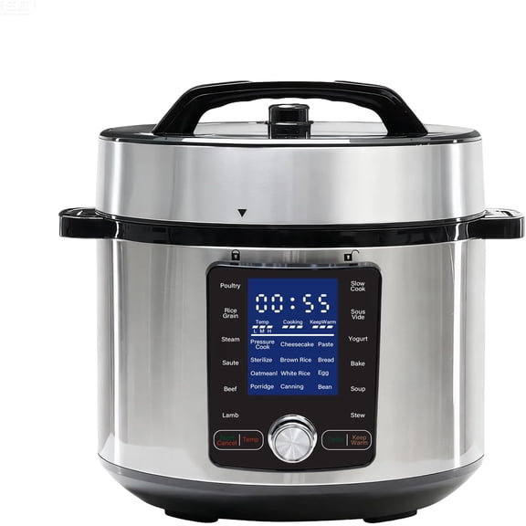 8.5 Quart Electric Pressure Cooker, Stainless Steel Multi Cooker Pressure, 24-in-1 Slow for Rice, Meat Stew, Porridge, Multigrain, Soup, Bean, Bake, Steam, Yogurt Maker