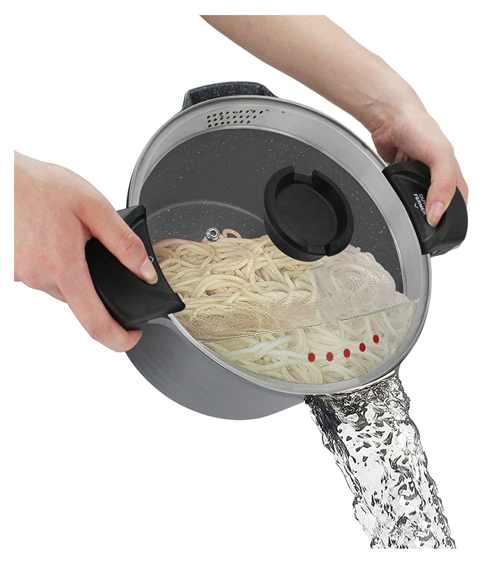 8.5 Quart Stock Pot with Strainer Lid, Multipurpose Pasta Pot Spaghetti