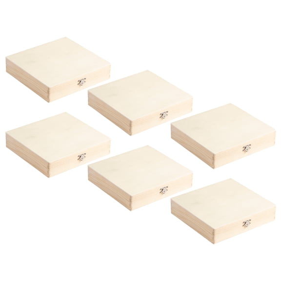8.5†Unfinished Wooden Flat Box by Make Market - Ready-To-Decorate Wood Box for Trinkets - Coins - Jewlery - Valuables - Bulk 6 Pack