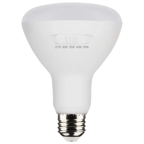 8.5 Watt BR30 LED - Medium Base - CCT Selectable - White Finish - 90 CRI - 120 Volt - 6-Pack
