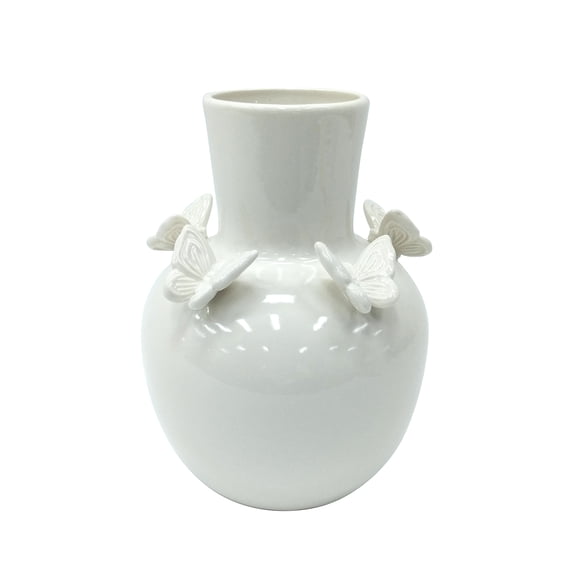 8.5" White Ceramic Butterfly Vase by Ashland - Spring Home Decor