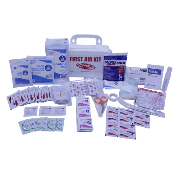 Kemp USA 8.5" White and Blue 10-Unit 10 Persons First Aid Kit