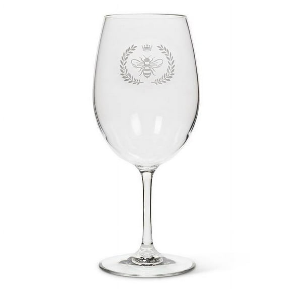 8.5 in. Frosted Bee in Crest Acrylic Wine Goblet, Clear & Frost - Set of 6