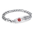 thumbnail image 1 of 8.5 in Interchangeable medical alert bracelets for men women Stainless steel diabetes on insulin medical bracelets, 1 of 3