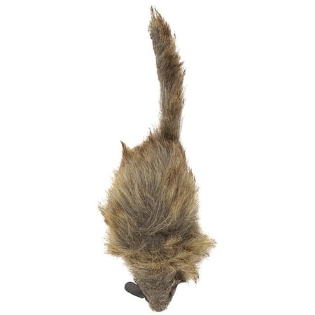 8.5 in. Shaggy Plush Giant Mouse with Rattle & Catnip