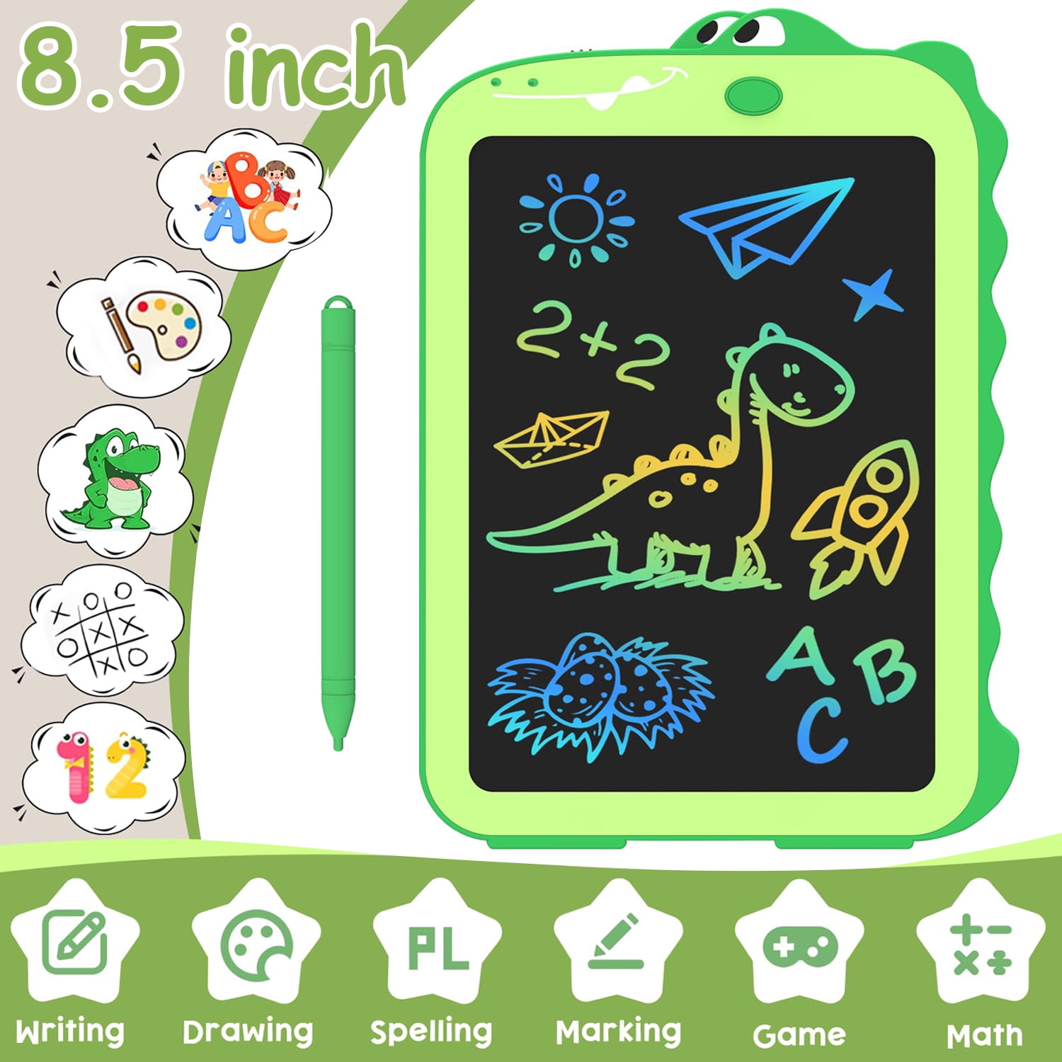 8.5-inch LCD Writing Tablet, Colorful Drawing Pad for Kids, Educational ...