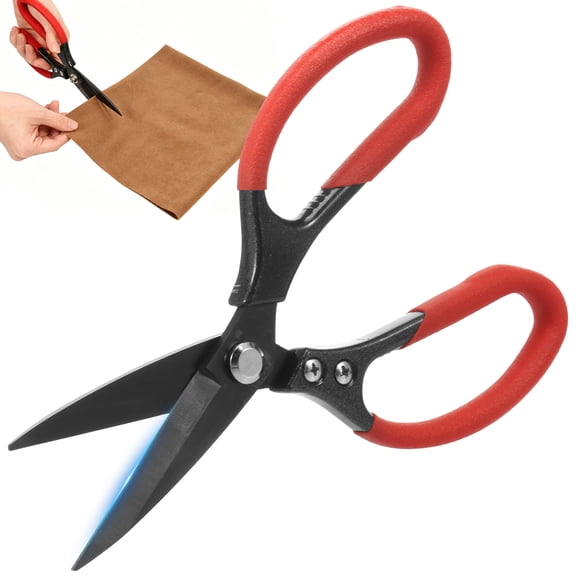8.5 inch SK5 Steel Heavy Duty Multipurpose Scissors Multifunctional Utility Shears with Aluminum Handle for Fabric Wire Cardboard Cutting Red