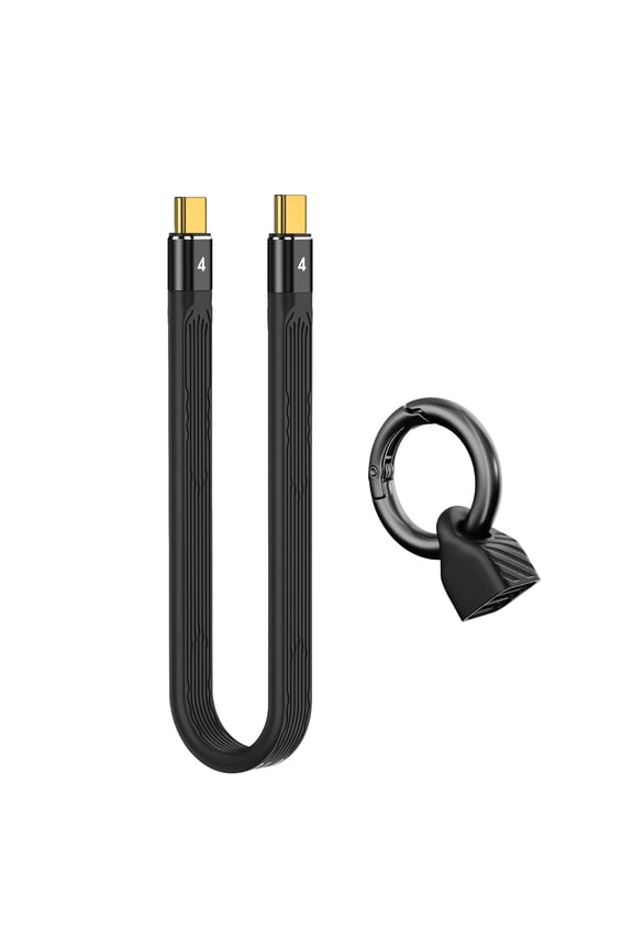 [8.5 inch] Short USB-C Cable with Keychain, Thunderbolt 4 / USB4 Type-C Cable 40Gbps Data Transfer 240W PD Fast Charging 8K@60Hz Video, Compatible with iPhone 17 Pro Max, MacBook, iPad, External SSD