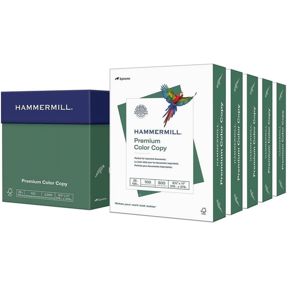 8.5-inch x 11-inch Premium Color Copy Paper, 28 lbs., 100 Brightness, 2500 Sheet/Carton (102450)