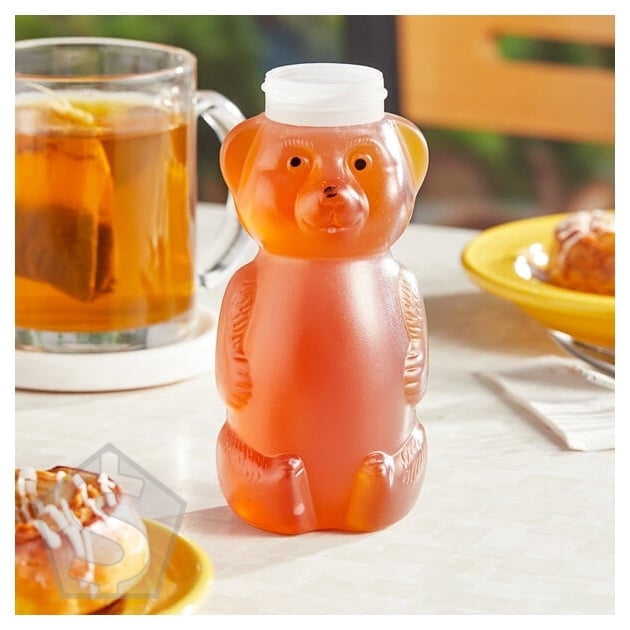 8.5 oz. (12 oz. Honey Weight) Bear MDPE Honey Bottle with Round Belly - 438/Case