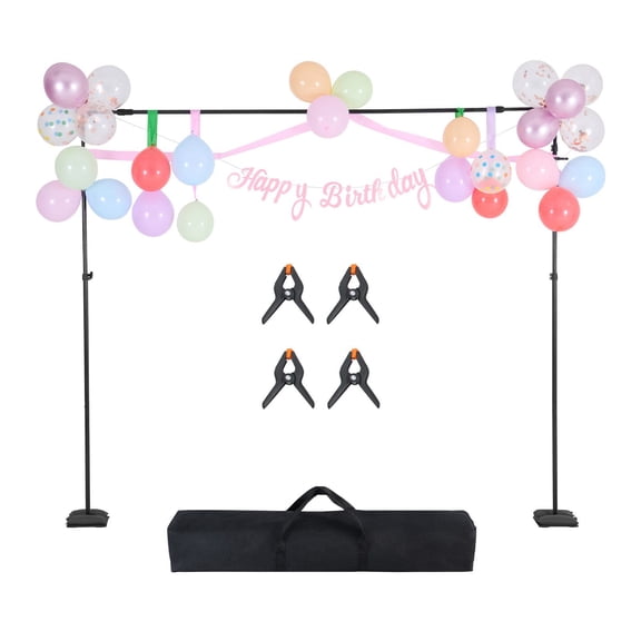 Adjustable Photo Backdrop Stand Kit 8.5 x 10 ft Heavy Duty Carbon Steel Support Portable Background Frame for Studio Wedding Party Photography Video Display Projector Screen Use VEVOR