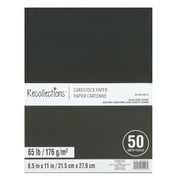 8.5" x 11" Black Cardstock Paper by Recollections - Acid and Lignin Free Paper for Scrapbooks - Arts & Crafts - 50 Sheets
