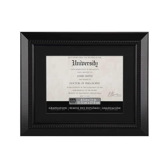 Studio Decor 8.5" x 11" Black Document Frame with Mat