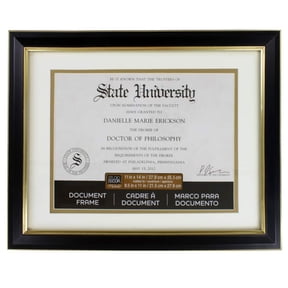 Studio Decor 8.5" x 11" Black & Gold Document Frame with Double Mat