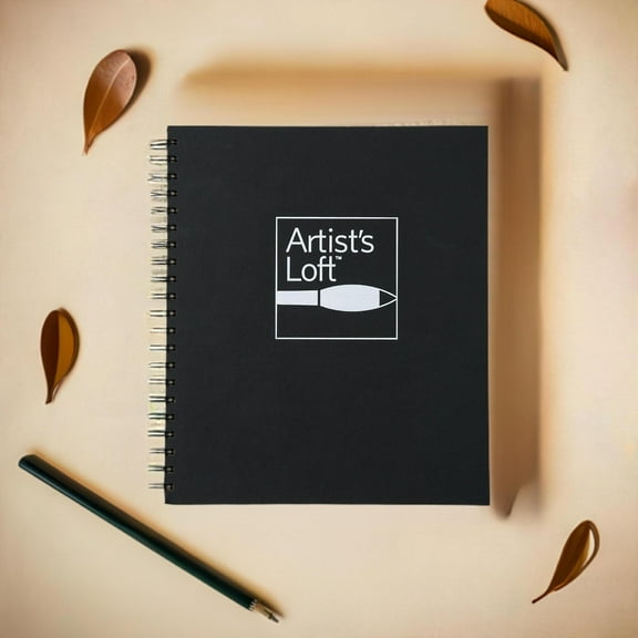 8.5" x 11" Black Hard Cover Watercolor Pad by Artist's Loft - Heavyweight and Acid Free Paper for Wet and Dry Mediums and Techniques - 1 Pack