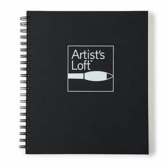 8.5" x 11" Black Hard Cover Watercolor Pad by Artist's Loft - Heavyweight and Acid Free Paper for Wet and Dry Mediums and Techniques - Bulk 6 Pack