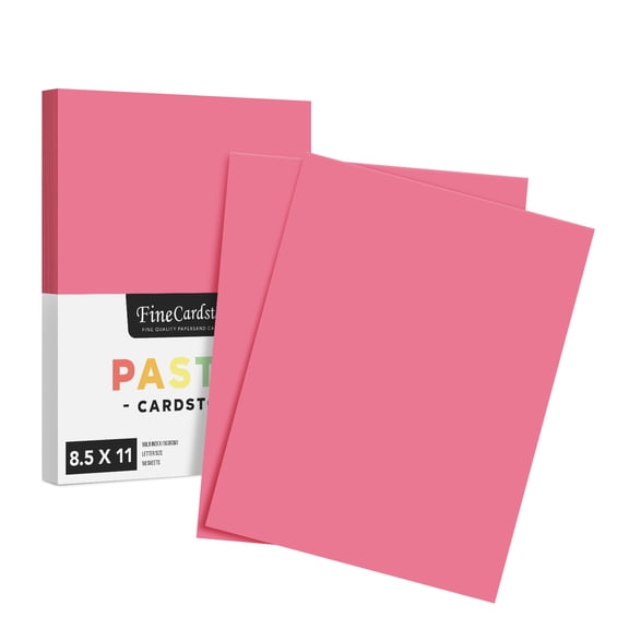 8.5 x 11" Cherry Pastel Color Cardstock Paper - Great for Arts and Crafts, Wedding Invitations, Cards and Stationery Printing | Medium to Heavy Card Stock 90lb Index (163gsm) | 50 Sheets per Pack