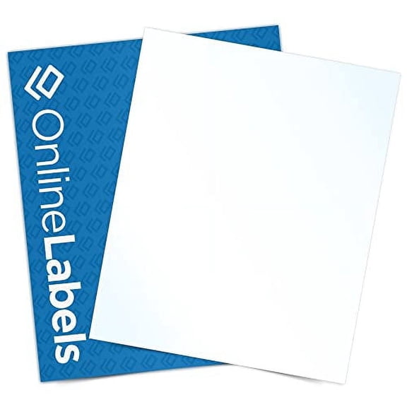 OnlineLabels 8.5" x 11" Sticker Paper - Crystal Clear - Inkjet Only - 100 Sheets