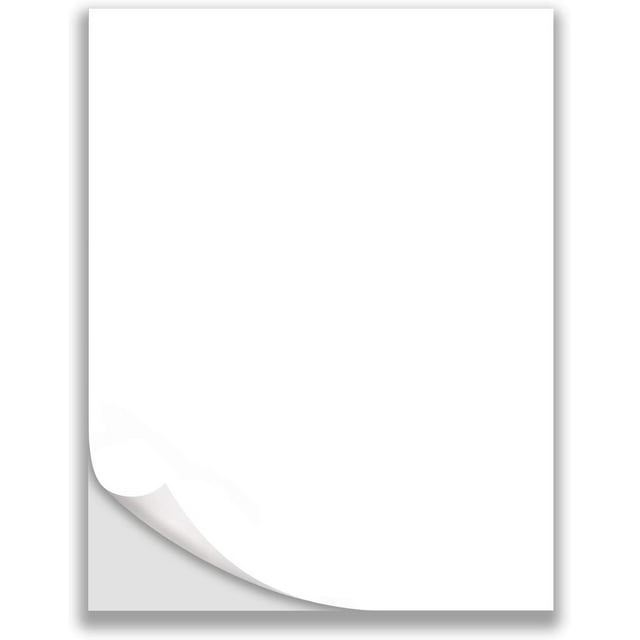 8.5" x 11" Full Sheet Labels, Blank White Matte Permanent Adhesive