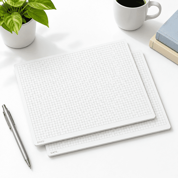 8.5" x 11" Graph Paper 2-Pack Writing Notepads for Note-Taking and Planning
