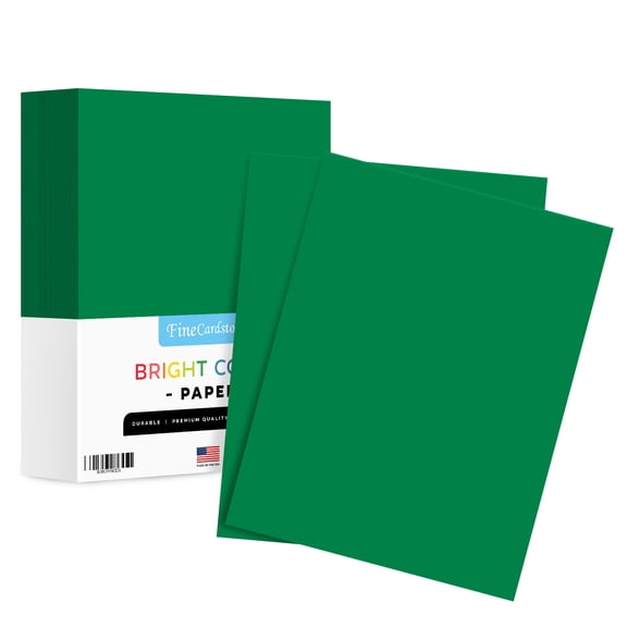 8.5 x 11" Green Color Paper Smooth, for School, Office & Home Supplies, Holiday Crafting, Arts & Crafts | Acid & Lignin Free | Regular 24lb Paper - 1 Ream of 500 Sheets