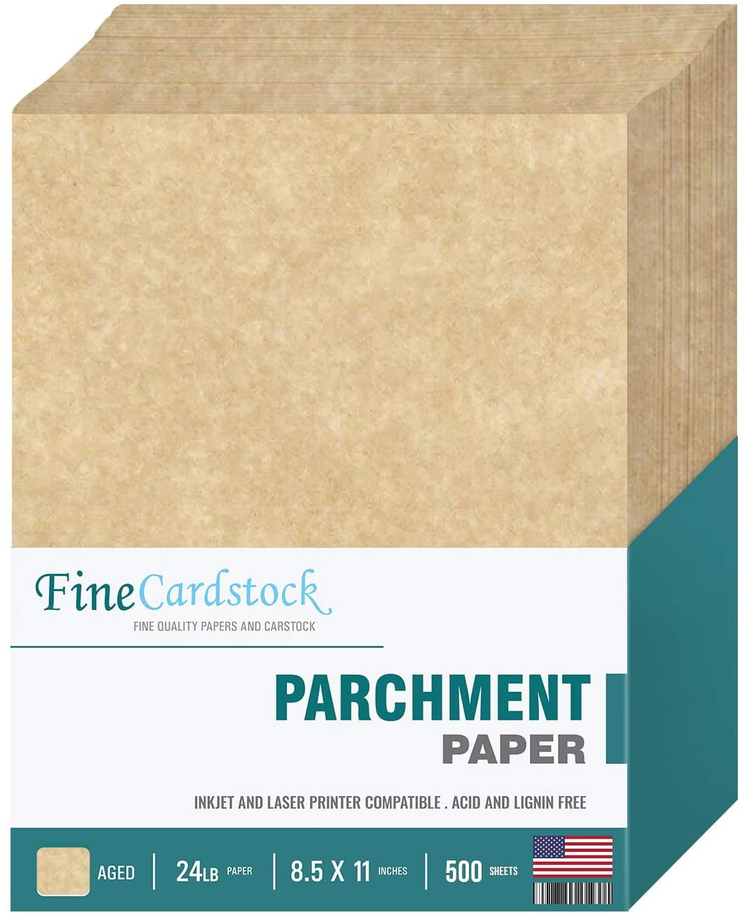 Parchment Paper Text 24lb Size 8.5 x 11 Inches 500 Sheets per Pack (Aged)