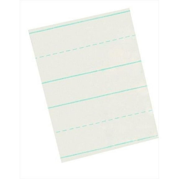 8.5 x 11 In. Skip A Line Long Ruled Writing Paper For Grade 2, 0.75 In. Ruling, 0.37 In. Broken Line, 0.37 In. Skip Line, White, Pack - 500