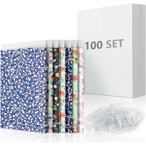 8.5 x 11 Inch Fabric Backing Board, Poster Boards and Plastic Alligator Clips for Folding and Storing Cloth Straight, Fabric Storage Boards-100 Set