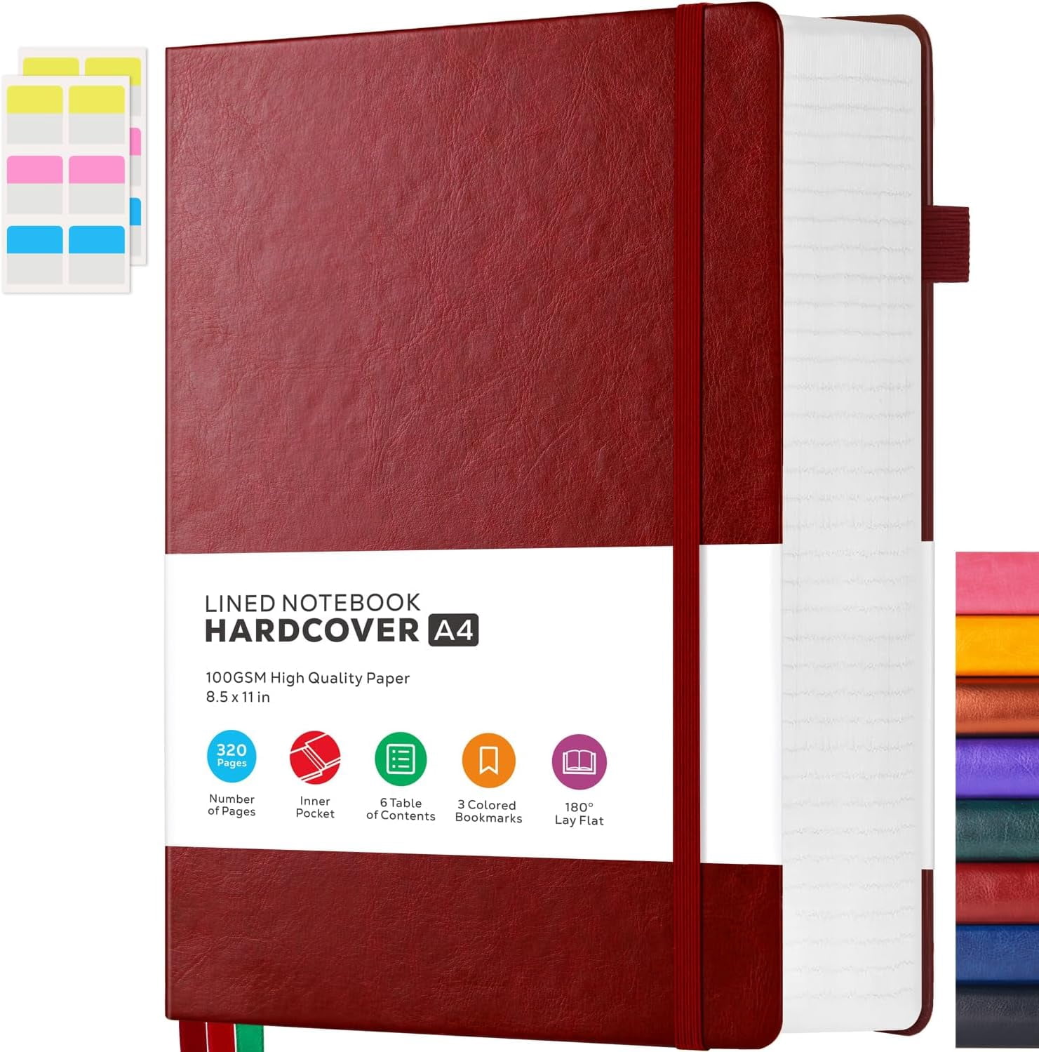 8.5 x 11 Large Hardcover Leather Bound Journal Notebook, 320 Pages ...