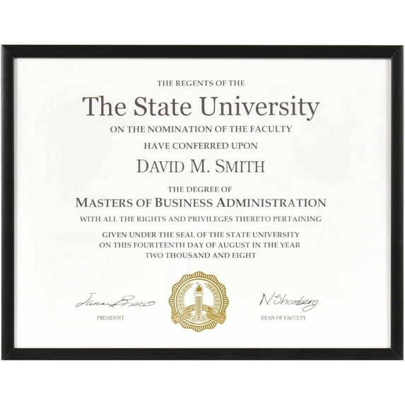 8.5" x 11 Matted Black Frame