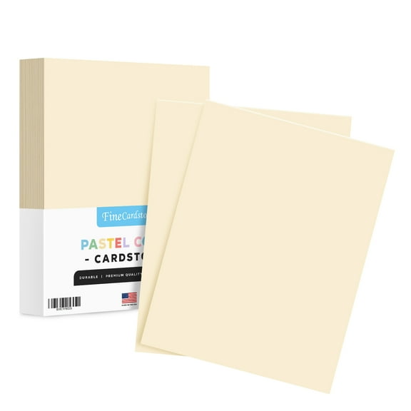 8.5 x 11" Pastel Colored Cardstock Paper - for Cards and Stationery Art and Craft, Printing and School Projects | Medium to Light Weight Card Stock, 67 LB Vellum Bristol | 250 Sheets (Cream)