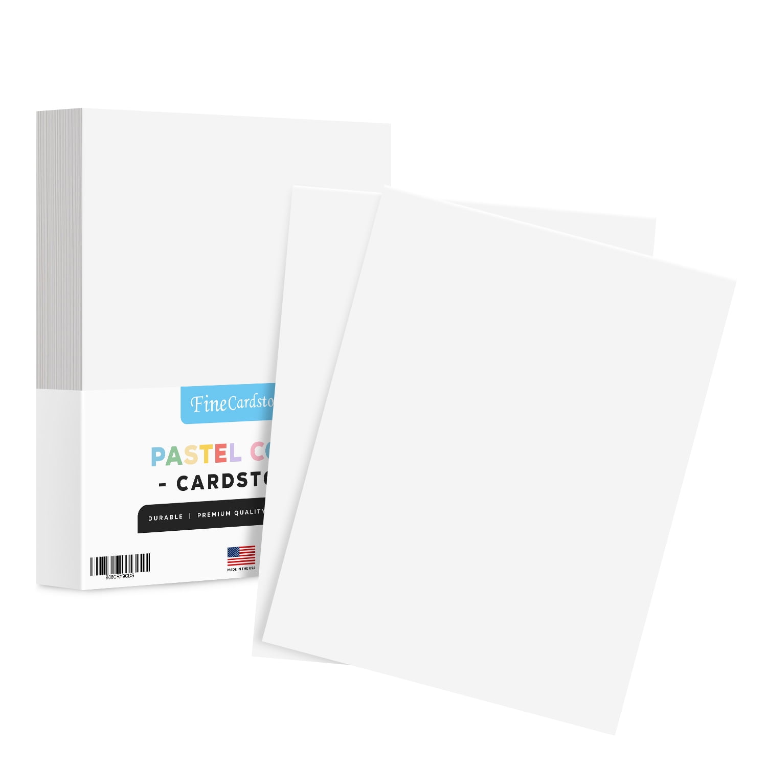 8.5 x 11" Pastel Colored Cardstock Paper - for Cards and Stationery Art and Craft, Printing and School Projects | Medium to Light Weight Card Stock, 67 LB Vellum Bristol | 250 Sheets (White)