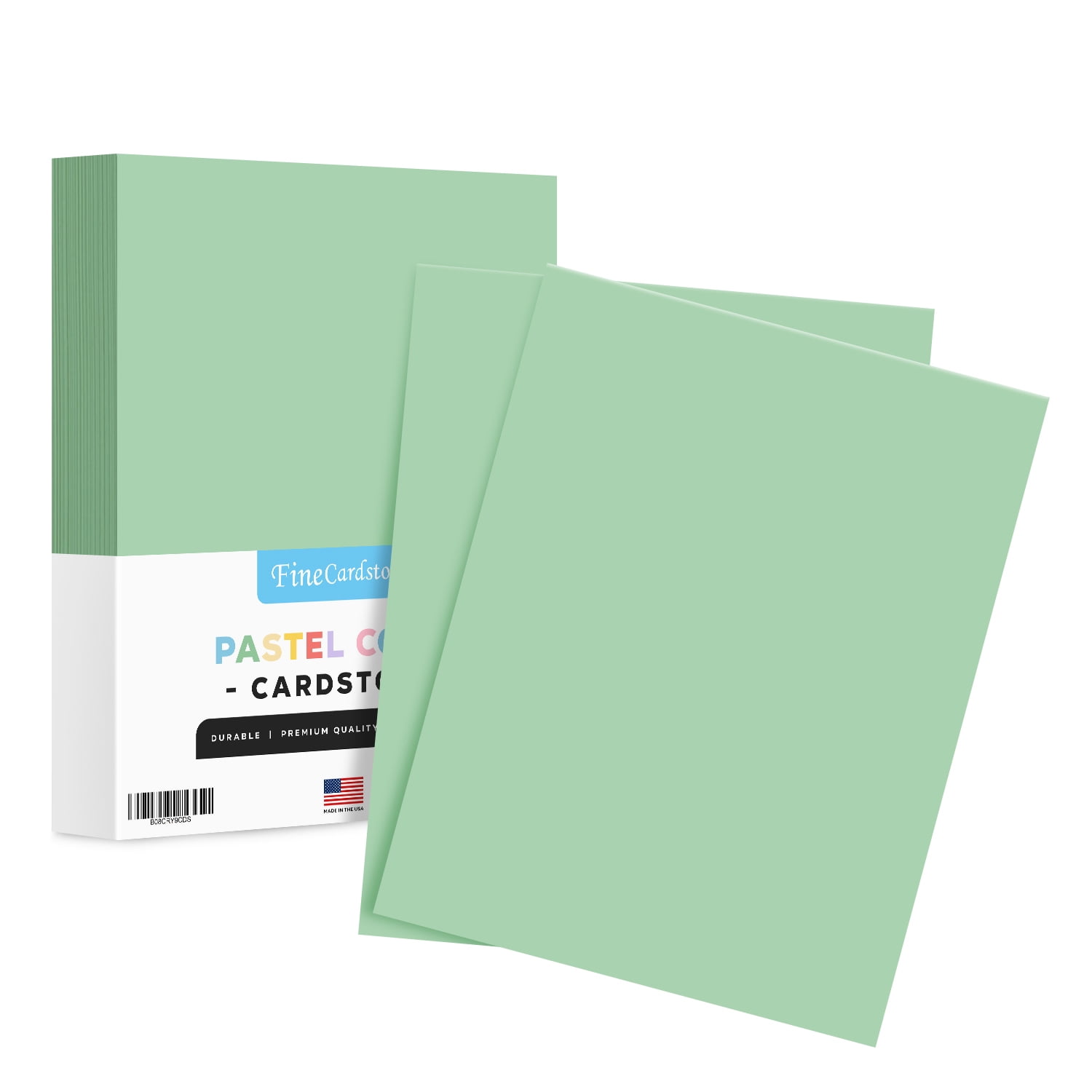 8.5 x 11" Pastel Colored Cardstock Paper - for Cards and Stationery Art and Craft, Printing and School Projects | Medium to Light Weight Card Stock, 67 LB Vellum Bristol | 250 Sheets (Green)