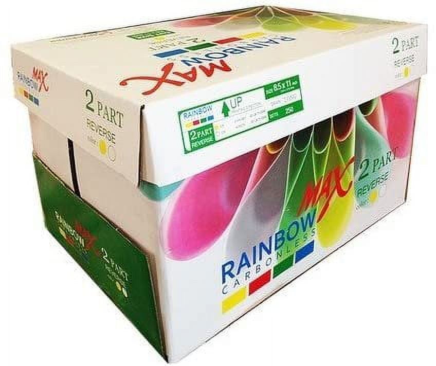 8.5 x 11 Rainbow Max Carbonless Paper, 2 Part Reverse, 2500 Sets, 10 Reams for Offset Printing