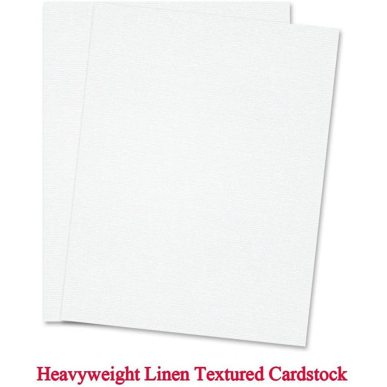 8.5 x 11 Regular Paper Size White Linen Textured 80Lb. Card Stock - 250  Sheets 