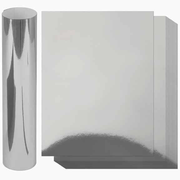8.5 x 11 Silver Cardstock Paper, Goefun 60 Sheets Metallic Reflective Cardstock Foil Paper for Crafting Scrapbooks Greeting Cards and Invitations250 gsm