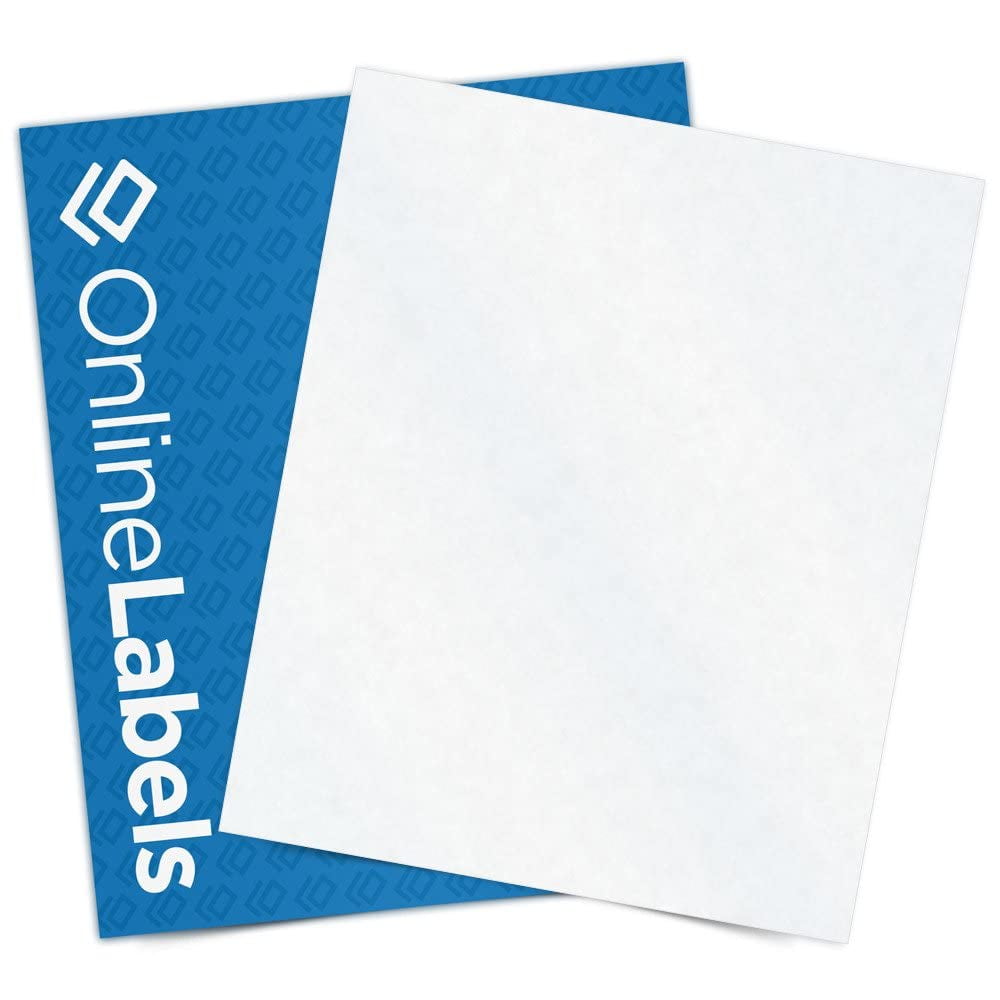 8.5 x 11 Waterproof Clear Frosted Matte Sticker Paper (Laser Printers Only) - Full Sheet Labels - Online Labels (100 Sheet Pack)