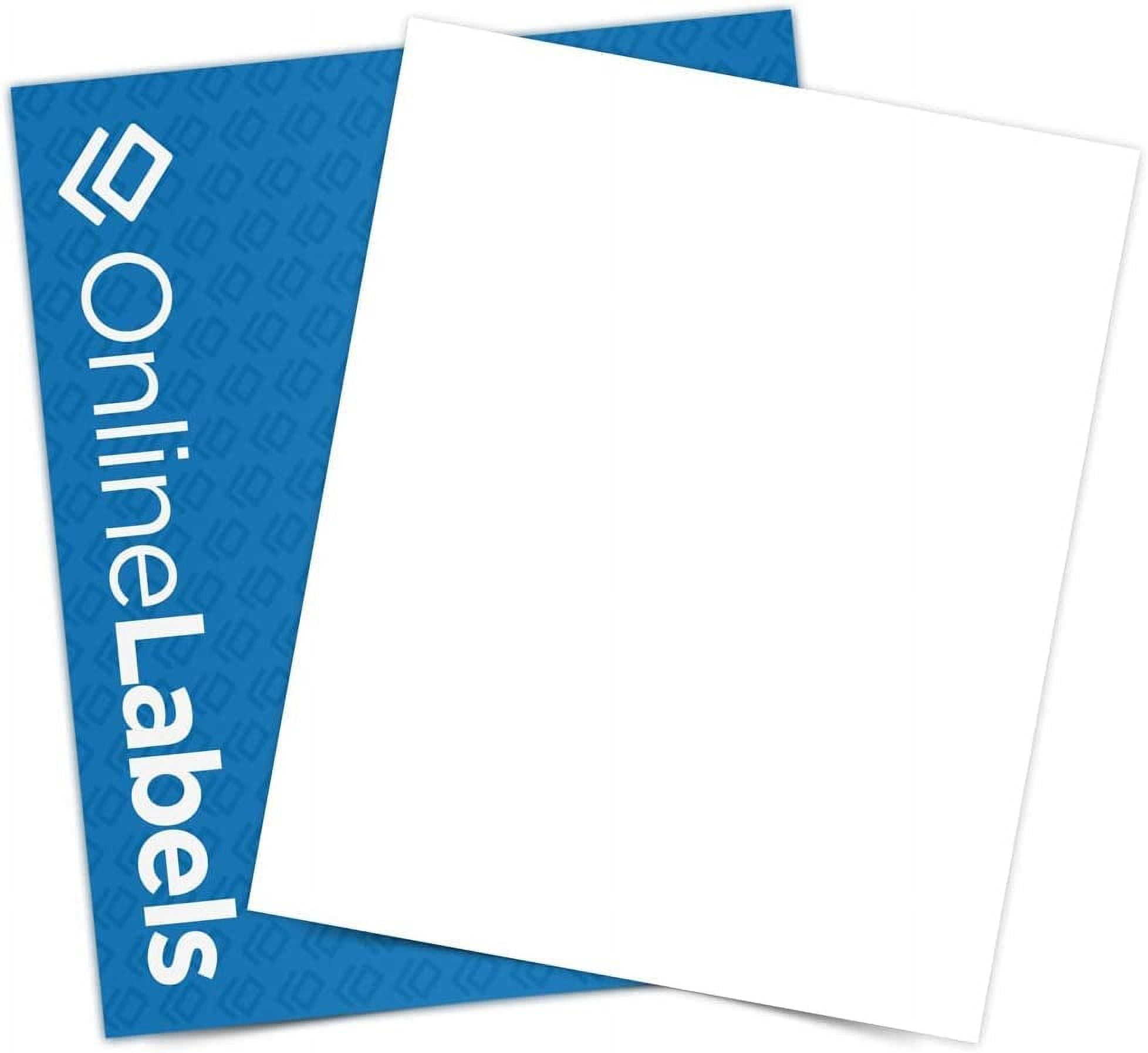 8.5 x 11 Waterproof Vinyl Sticker Paper (Laser Printers Only) - 10 Sheet Pack - Full Sheet Labels - Online Labels