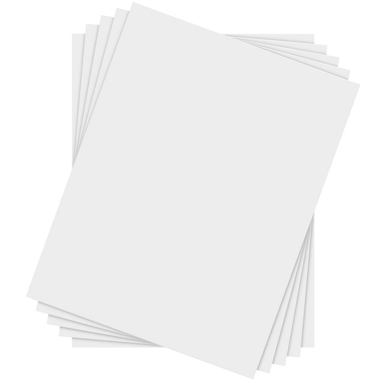 8.5 x 11 White Chipboard - Cardboard Medium Weight Chipboard Sheets -  White on One Side - 25 Per Pack