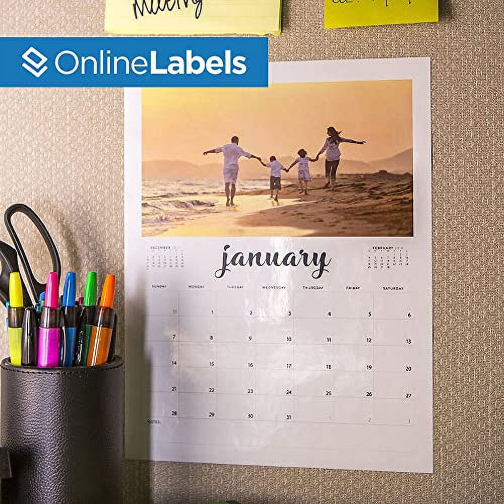 8.5 x 11 White Gloss Full Sheet Labels (Inkjet Printers Only) - 100 ...