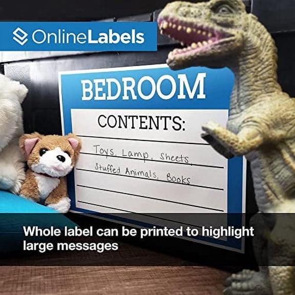 8.5 x 11 White Gloss Full Sheet Labels (Laser Printers Only) - 100 Sheets - Vertical Back Slit for Easy Peeling - OnlineLabels